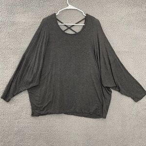 Zim & Zoe‎ Lounge Women 22/24 Gray Casual Dropped Sleeve Oversize Top